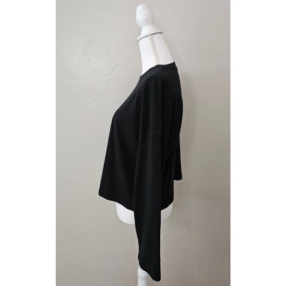 DSG Solid Black Bell Sleeve Crop Top - Picture 2 of 7